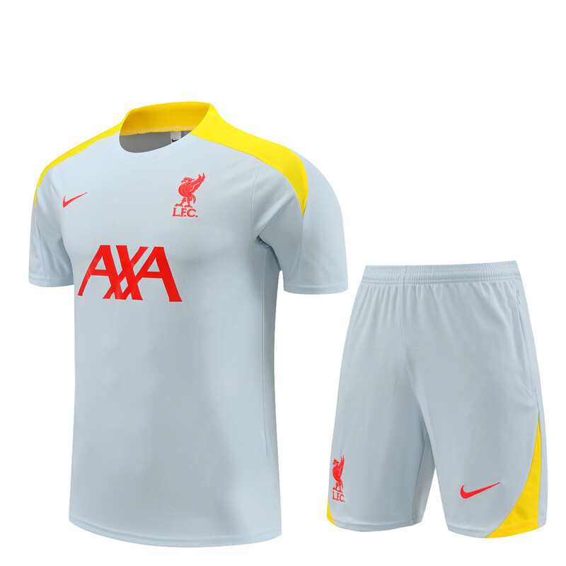 2425 Short Sleeve Liverpool Light Gray Summer Short Sleeve Training Suit Adult Size