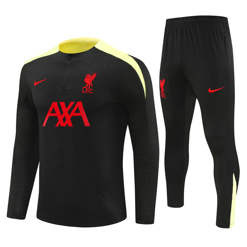 2425 Liverpool black and yellow winter long-sleeved training suit set adult size [player version]