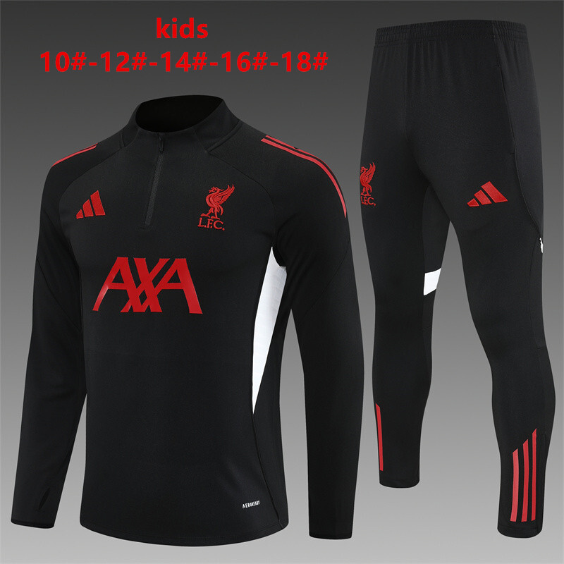 2526 Liverpool Black Winter Long Sleeve Training Suit Kids Size