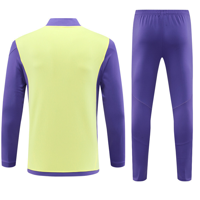 23/24 Real Madrid light yellow winter long-sleeved training suit suit adult size