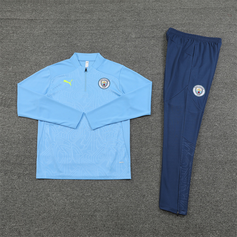 24/25 Manchester City Light Blue Winter Training Long Sleeve Set Adult Size [Stamped]