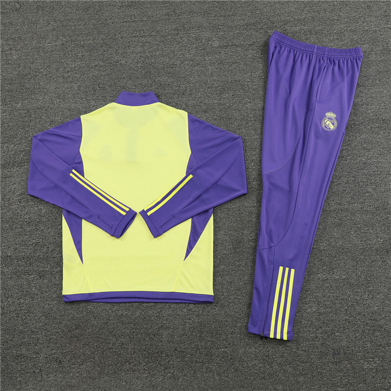 23/24 Real Madrid light yellow winter long-sleeved training suit suit adult size