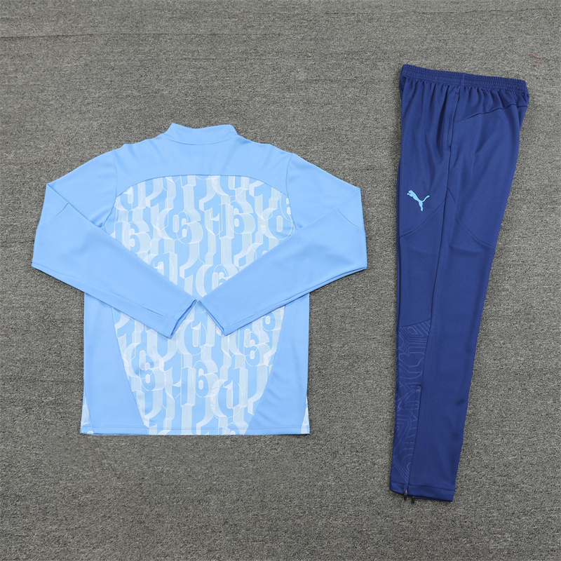 24/25 Manchester City Light Blue Winter Training Long Sleeve Set Adult Size [Camouflage]