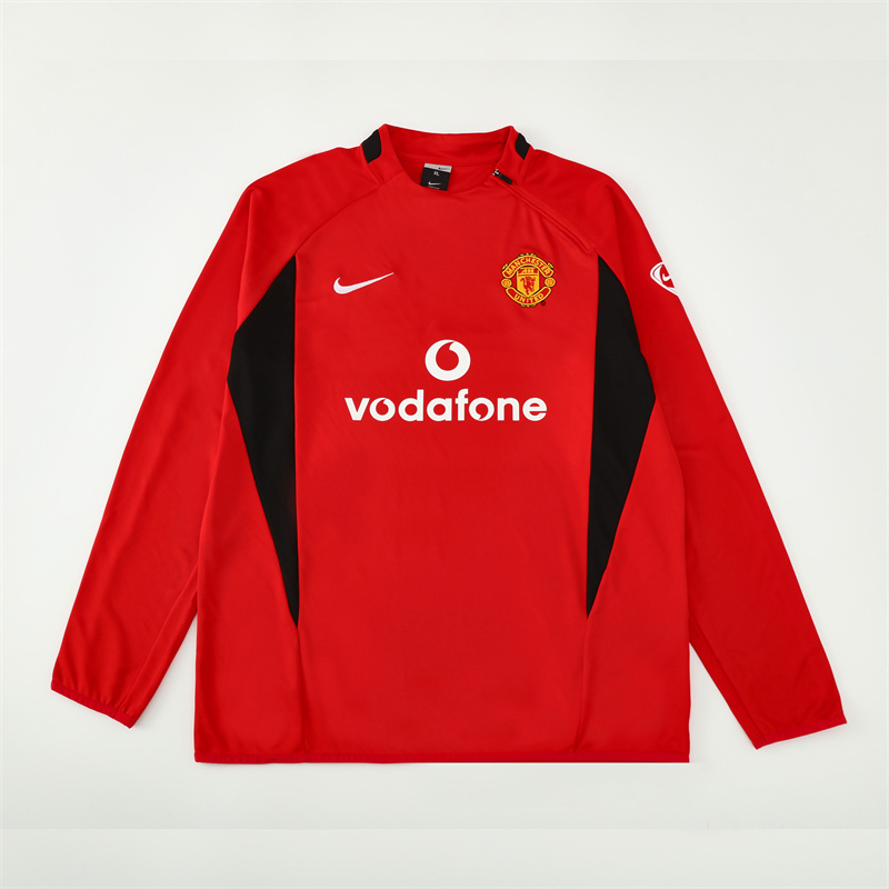2002/03 Manchester United Red Winter Long Sleeve Training Wear Adult Size [Retro Version]