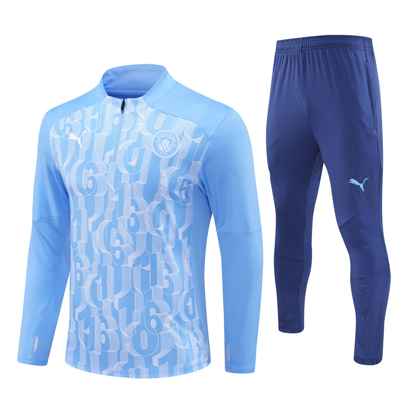 24/25 Manchester City Light Blue Winter Training Long Sleeve Set Adult Size [Camouflage]