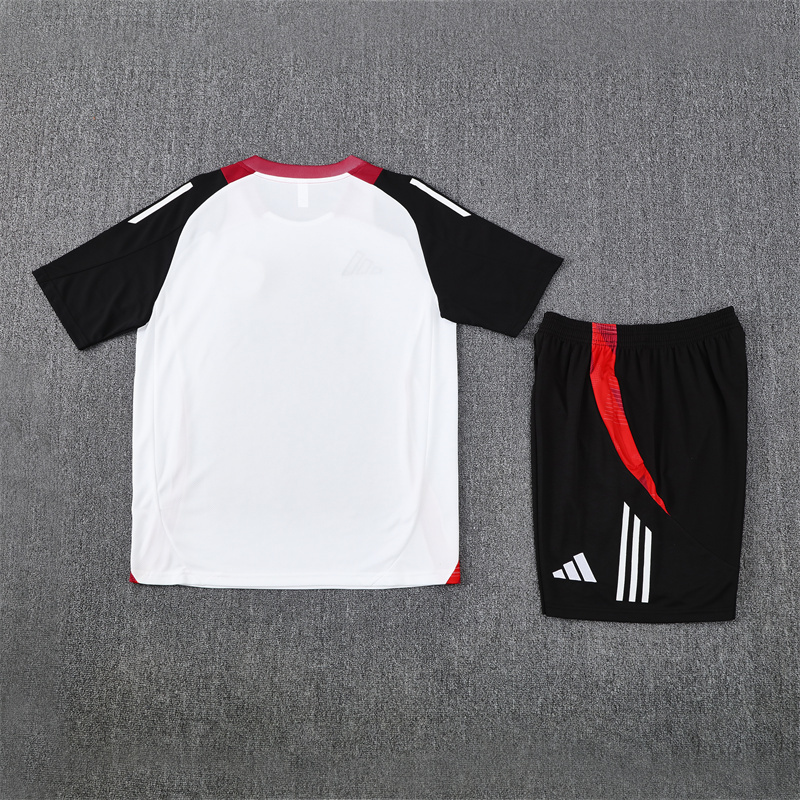 24/25 Short Sleeve Manchester United White Summer Short Sleeve Training Suit Adult Size