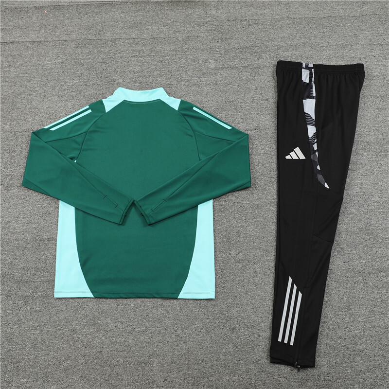 24/25 Manchester United Green Winter Long Sleeve Training Wear Set Kids Size