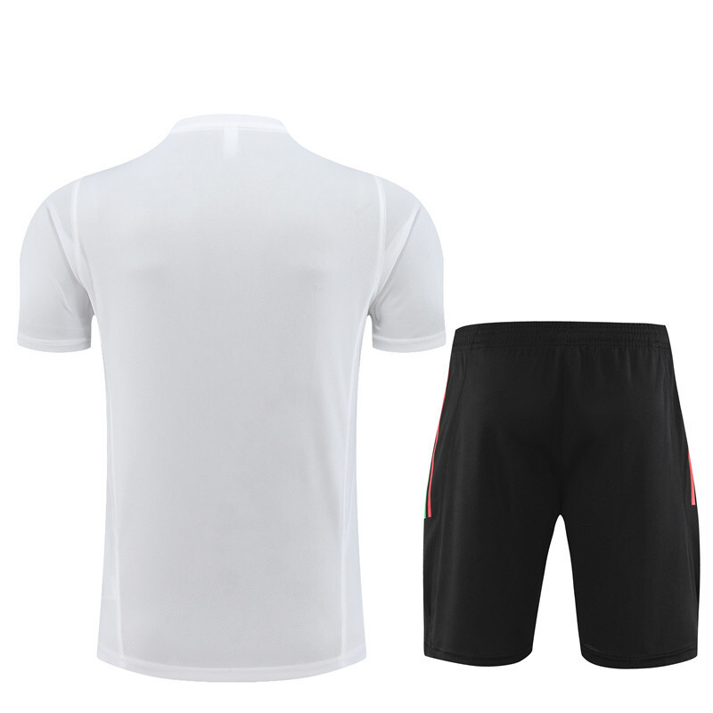 23/24 Short Sleeve Manchester United White Summer Training Suit Kids Size