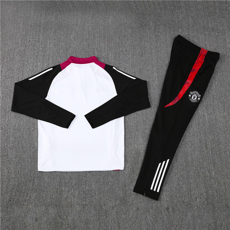 24/25 Manchester United White Winter Long Sleeve Training Suit Kids Size