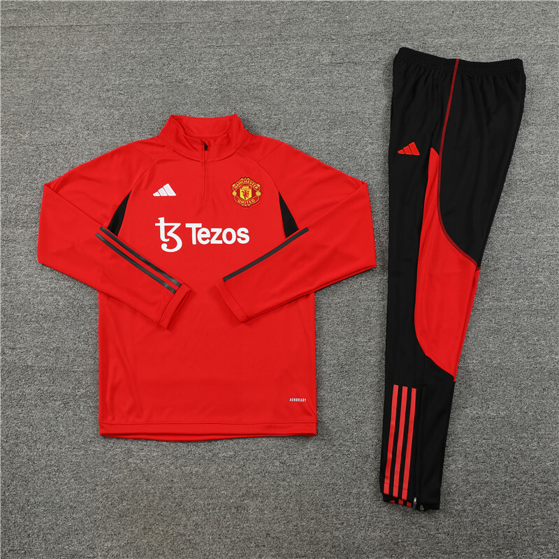 23/24 Manchester United Red Winter Long Sleeve Training Wear Set Kids Size