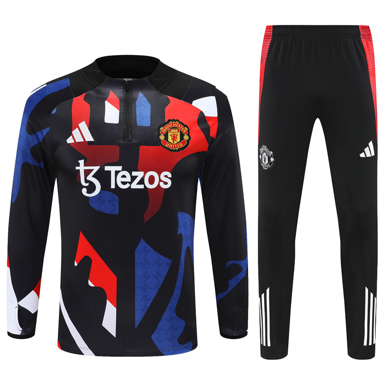 24/25 Manchester United black winter long-sleeved training suit suit Kids size [camouflage style]