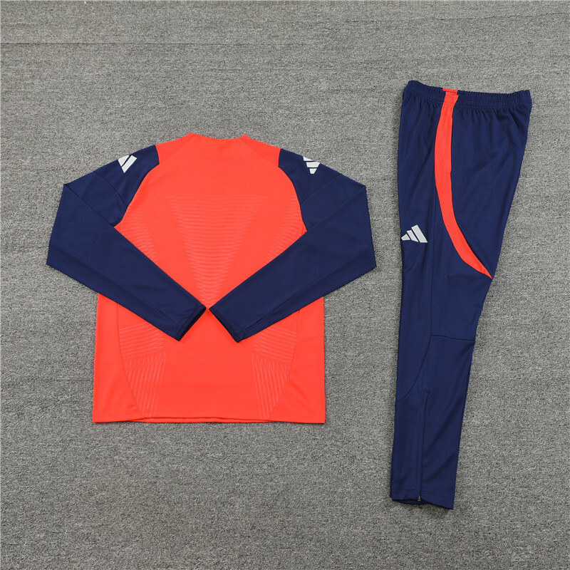24/25 Manchester United Orange Red Season Long Sleeve Training Suit Kids Size [Player Version]