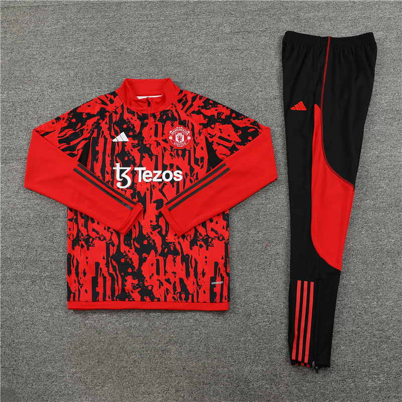 23/24 Manchester United red winter long-sleeved training suit suit Kids size [camouflage style]