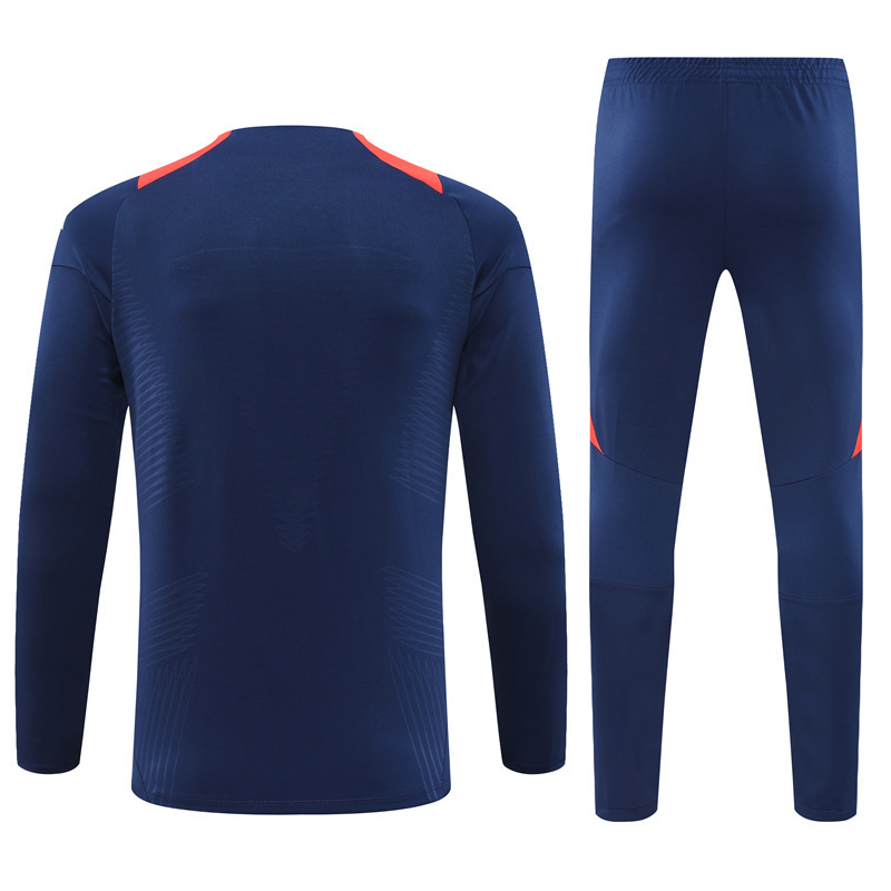 24/25 Manchester United sapphire blue winter long-sleeved training suit set Kids size [player version]