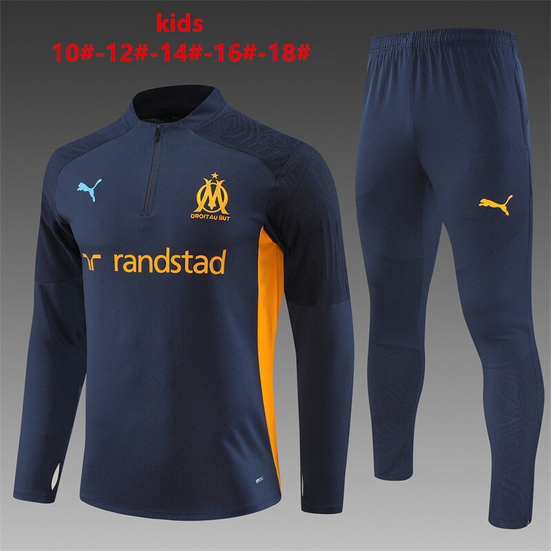 24/25 Marseille Royal Blue Winter Long Sleeve Training Suit Kids Size