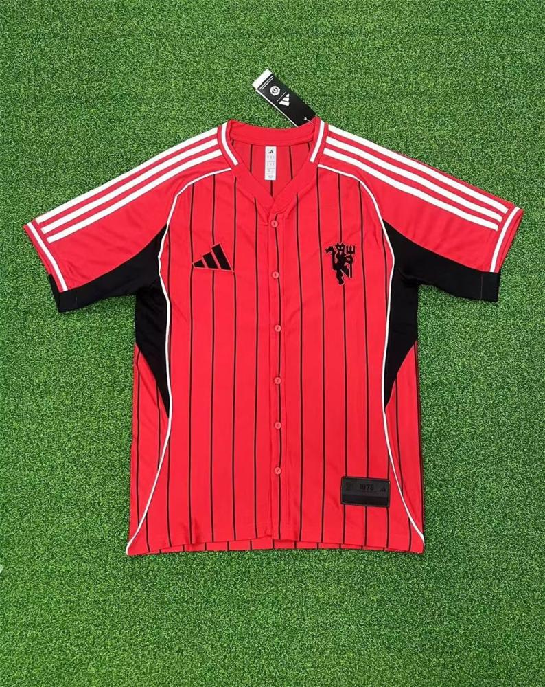 25/26 Manchester United Red baseball uniform Jersey