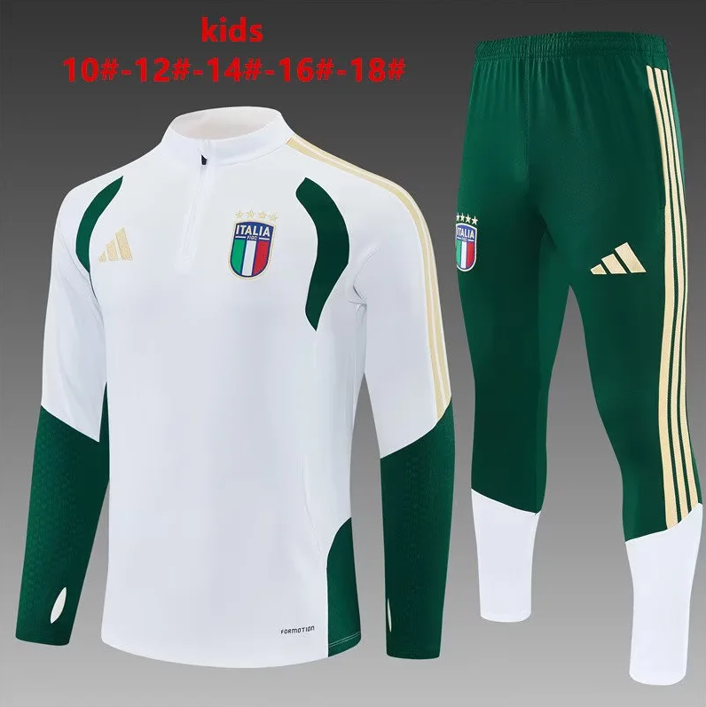 2026 World Cup National Team Italy White Winter Long-Sleeved Training Wear Kids Size