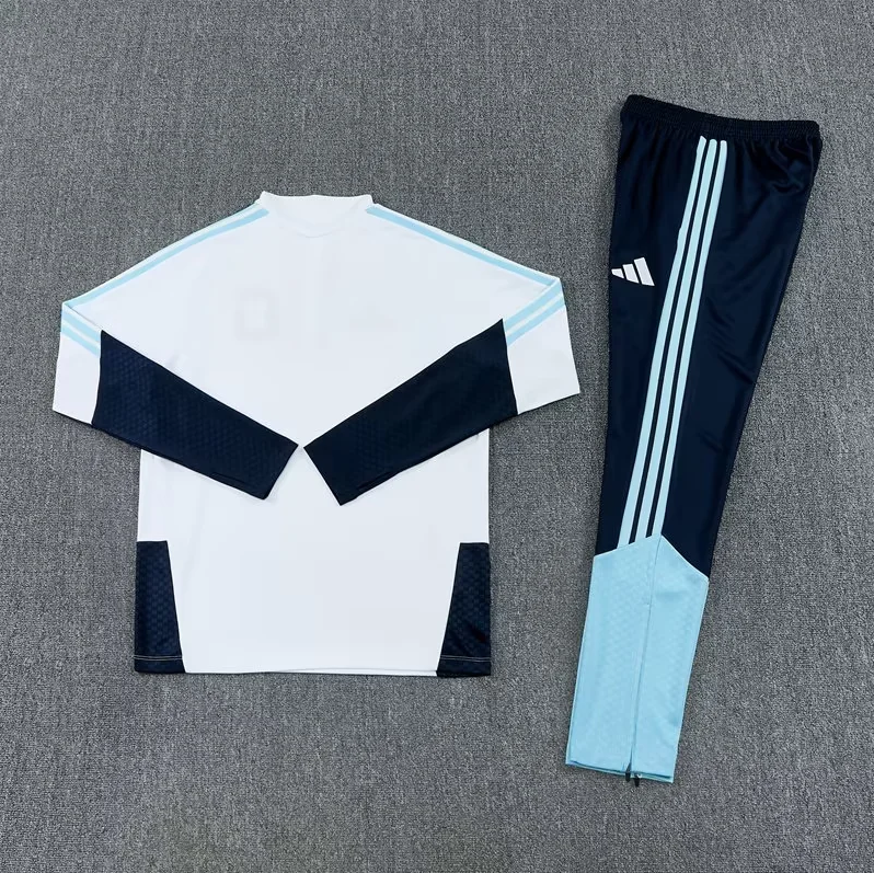 2026 World Cup National Team Argentina White Winter Long-Sleeved Training Wear Kids Size