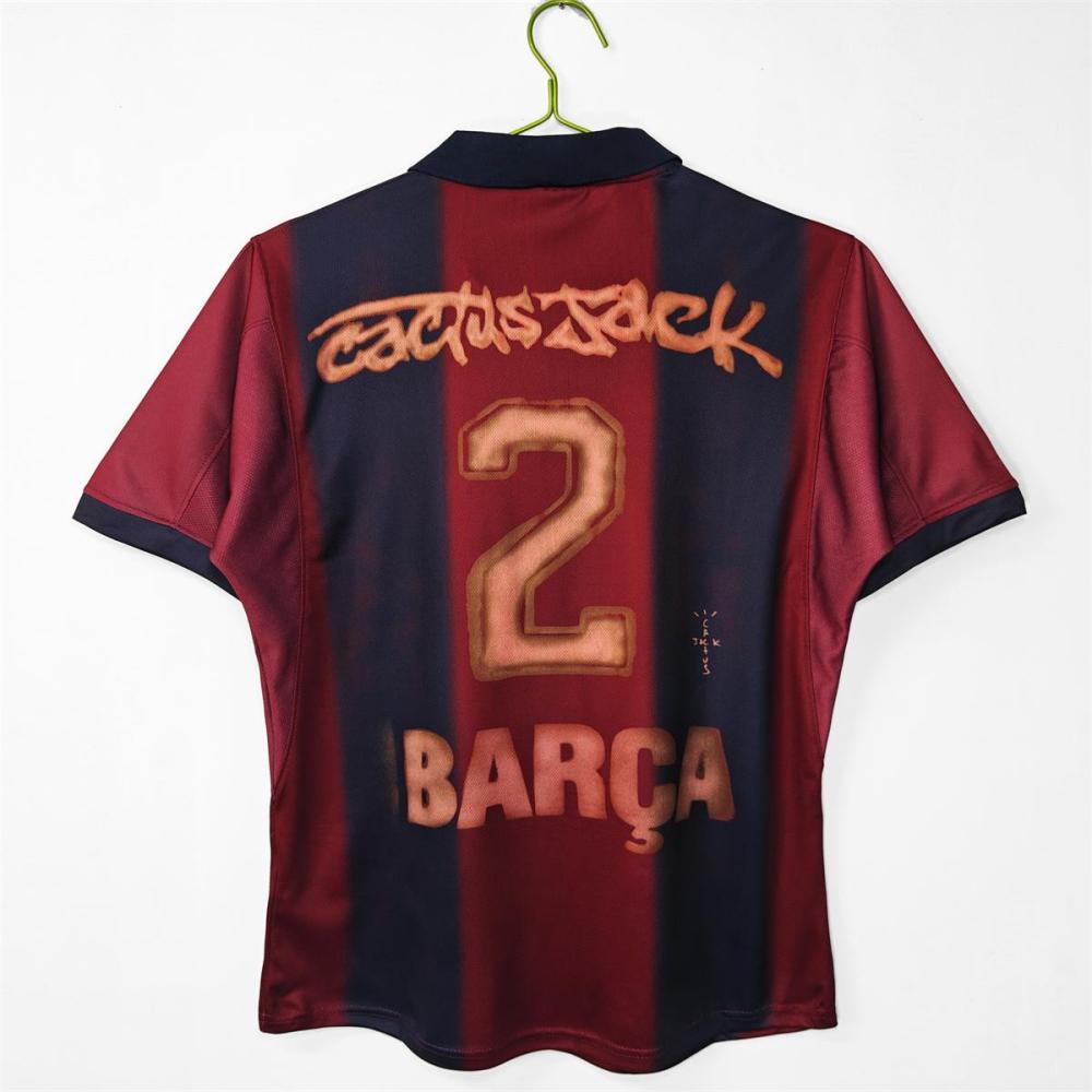 2000/01 Barcelona ✖ TRAVIS SCOTT Special Fan Version Retro Jersey (Commerical Edition #2)