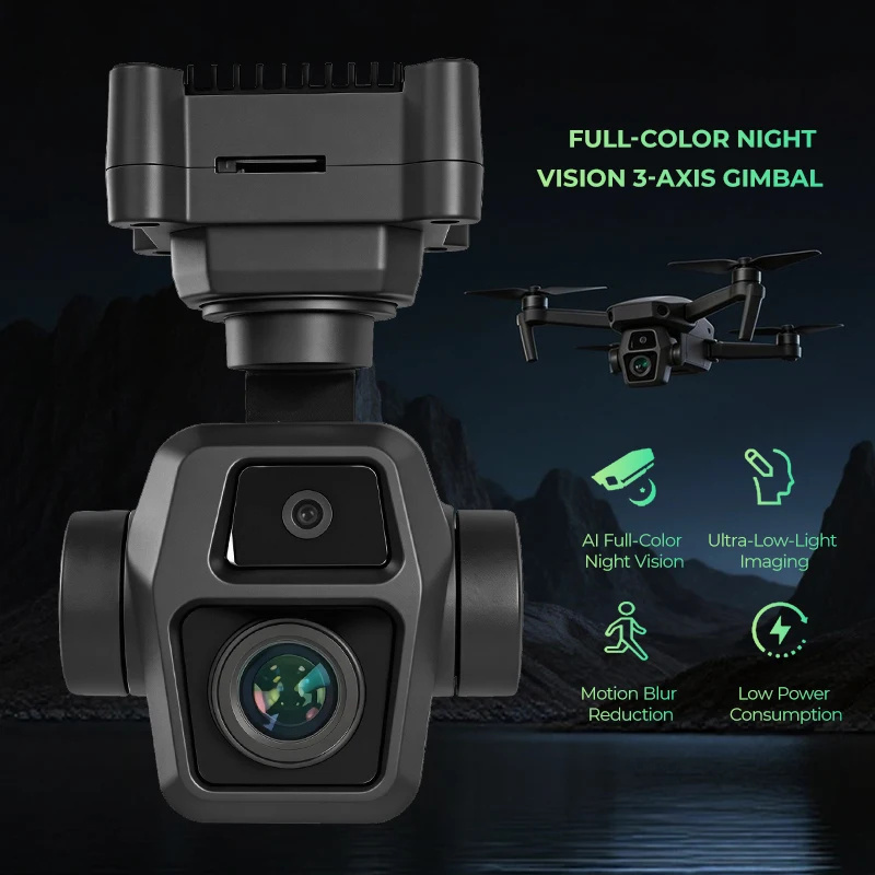 KLW-W1 3-Axis Drone Gimbal Camera | AI Full Color Night Vision 4MP 8X Zoom,XH-Nexus,KLW-W1 3-Axis Drone Gimbal Camera | AI Full-Color Night Vision 4MP 8X