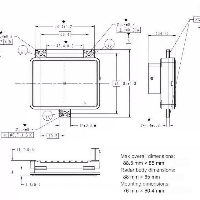 XH-LRR540 77GHz 4D Imaging Millimeter Wave Radar | 8T8R DDMA 350m Long Range ADAS Sensor,XH-Nexus,XH-LRR540 77GHz 4D Imaging Radar
