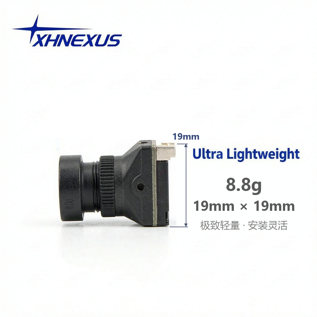 XH-18 1200TVL FPV 摄像头 — 1/1.8英寸星光级传感器，超宽动态，19×19mm，8.8g,XH-Nexus,XH-18 1200TVL FPV 摄像头 | 1/1.8英寸星光级 超宽动态 8.8g