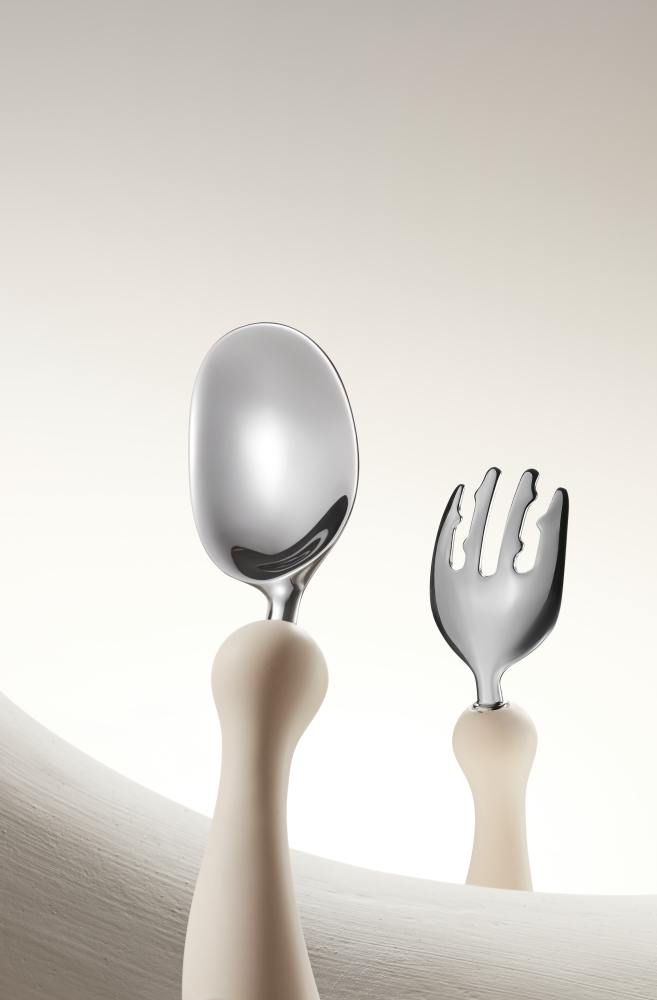 Royalcare Baby Spoon - Self-Feeding Training Fork & Spoon Set, Stainless Steel Ingot-Shaped Utensils for Toddlers Learning to Eat