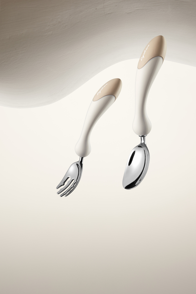Royalcare Baby Spoon - Self-Feeding Training Fork & Spoon Set, Stainless Steel Ingot-Shaped Utensils for Toddlers Learning to Eat