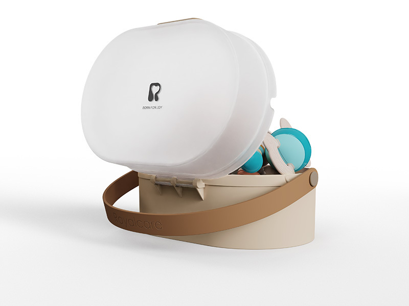 Royalcare Newborn Rattle Gift Box - Visual, Auditory & Grasping Stimulation Toy with Storage