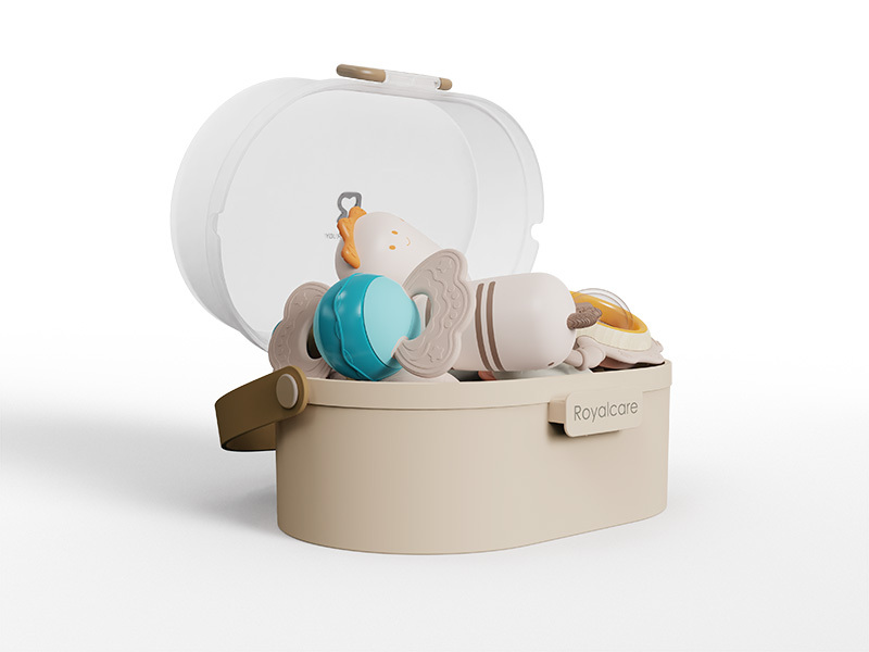 Royalcare Newborn Rattle Gift Box - Visual, Auditory & Grasping Stimulation Toy with Storage