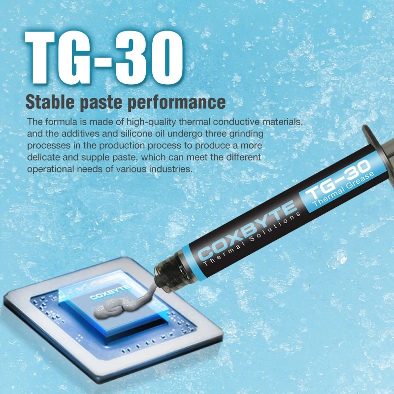 Coxbyte 17.5W/mk Thermal Paste TG-30 2g 4g For CPU GPU Printer HeatSink Cooling Cooler Thermal Compound Silicone Grease