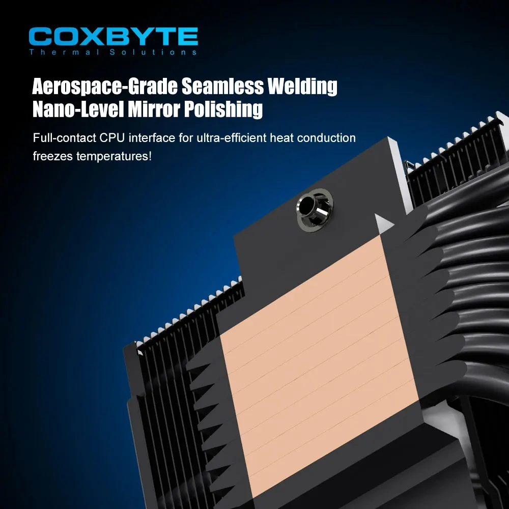 COXBYTE ITX CPU Cooler 4Pin PWM RGB 6 Heat Pipes CPU Air Cooler For AMD AM4/5 Intel LGA1700 1150 1155 1200 Processor Cooling Fan