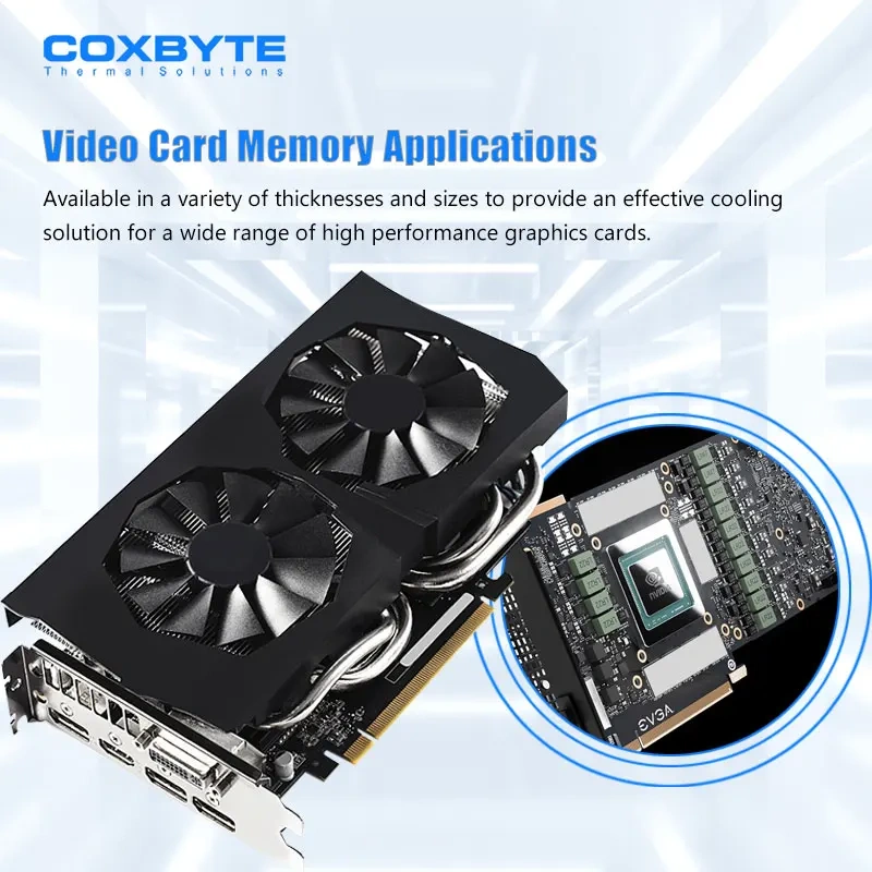 COXBYTE Graphics Card Cooling 16W/MK Thermal Pad Heat Dissipation Silicone Pad CPU/GPU Silicone Grease Cooling Pad