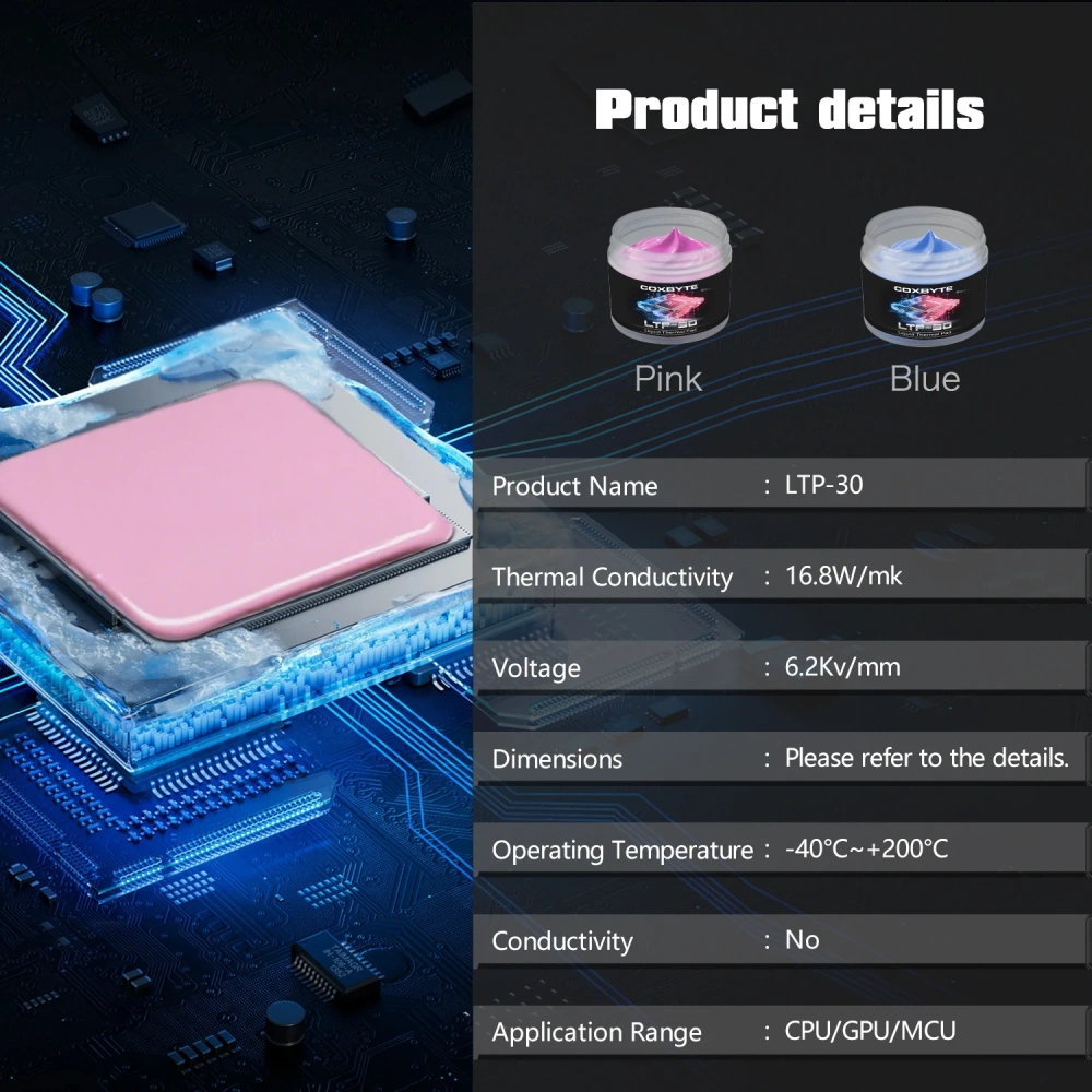 Coxbyte LTP-30 Thermal Putty Liquid thermal pad For VGA GPU IC Processor Cooling Thermal Pad Replacement Heat Blocking Putty