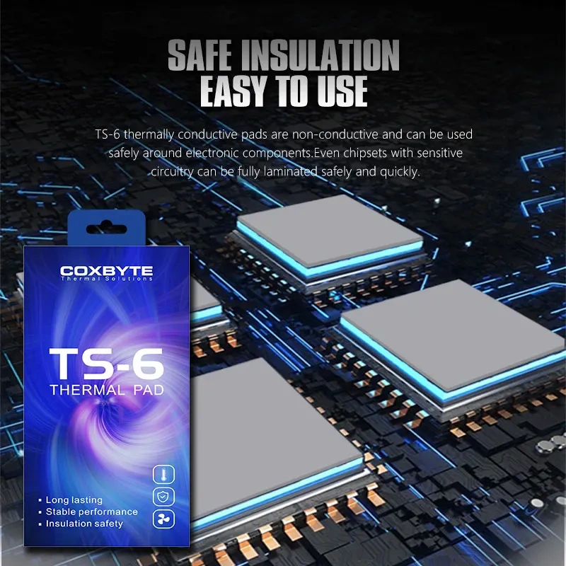 COXBYTE Graphics Card Cooling 16W/MK Thermal Pad Heat Dissipation Silicone Pad CPU/GPU Silicone Grease Cooling Pad