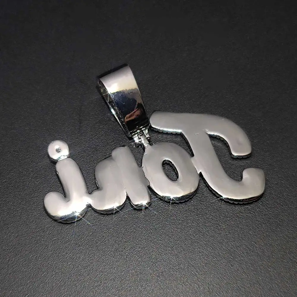 ESKEEM Iced Out Letter Initial Capitalizes Necklace Bling Jewelry Custom Name Pendant Hip Hop Jewelry