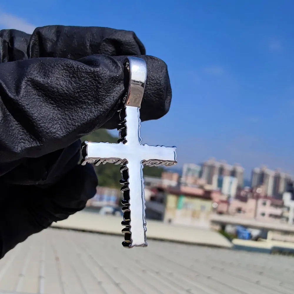 Hip Hop Jewelry Jesus Zircon For Men Women Iced Out Big Cubic Zirconia Cross Pendant Necklace With Tennis Chain