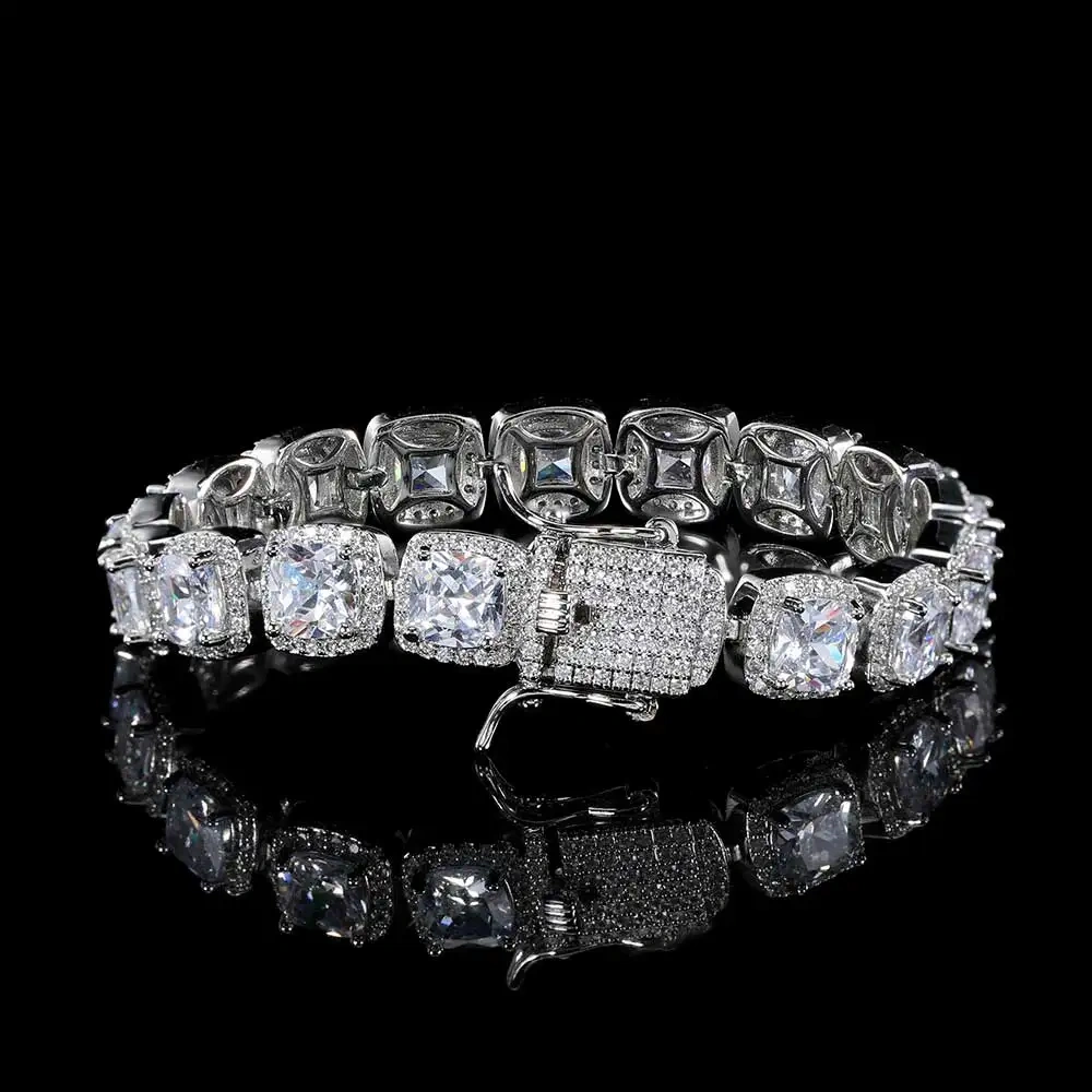 ESKEEM 10mm Hip Hop Fashion Luxury Cluster Tennis Chain Bangle Zirconia Jewelry For Women Tennis Bracelets Gift