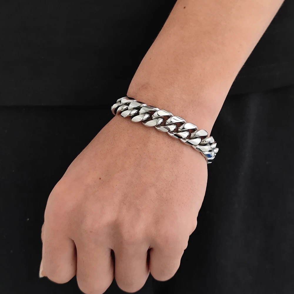 14mm 16mm 18mm Heavy Curb Hip Hop Miami Stainless Steel Cuban Link Thick Braclet Men Jewelry