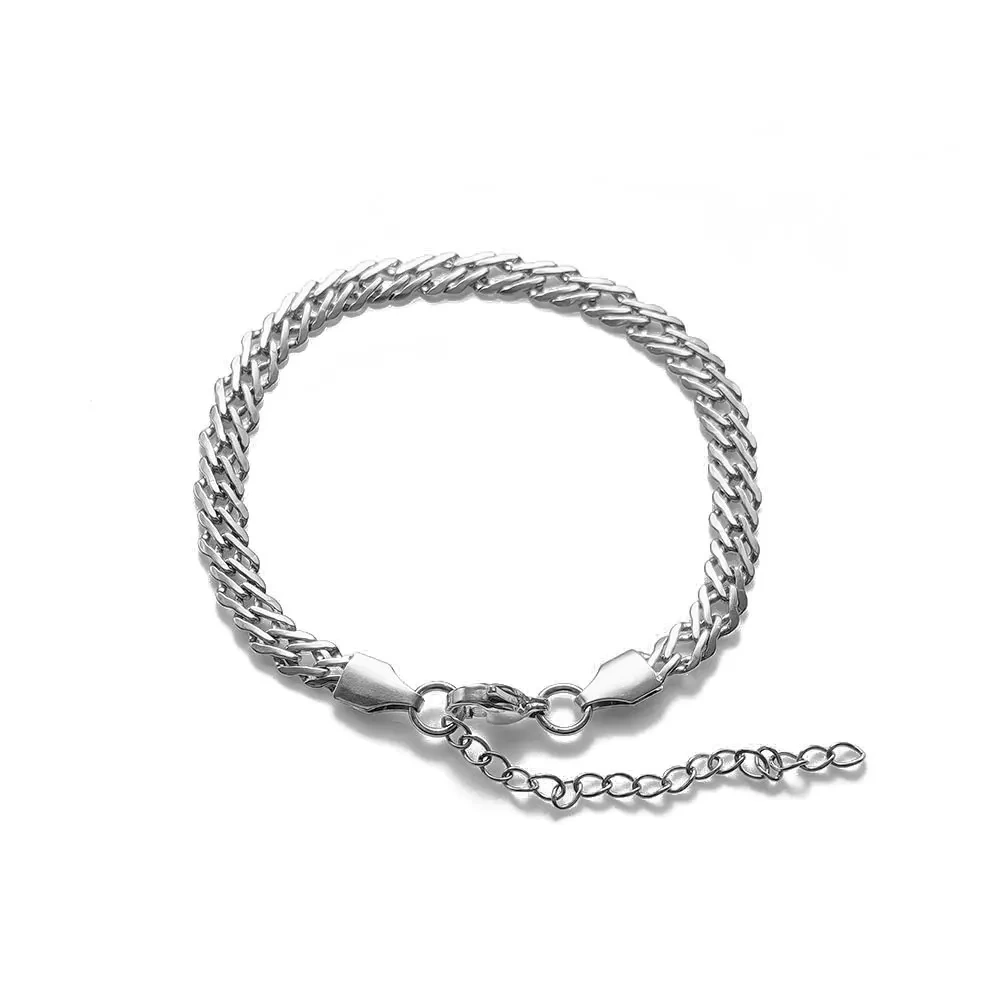 ESKEEM Hip Hop 4mm Stainless Steel Chain Necklace Steel Cuban Link Style Bling Fashion Jewelry