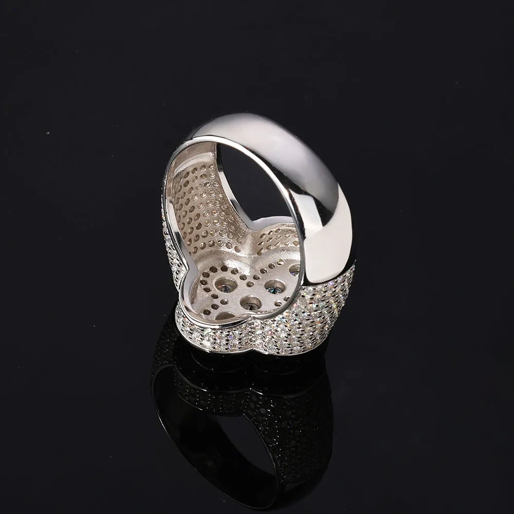 New Arrival HipHop Fine 925 Silver Moissanite Christ Jewelry Iced Out Bling Cross Ring for Men Women Valentine's Day Pray Gift