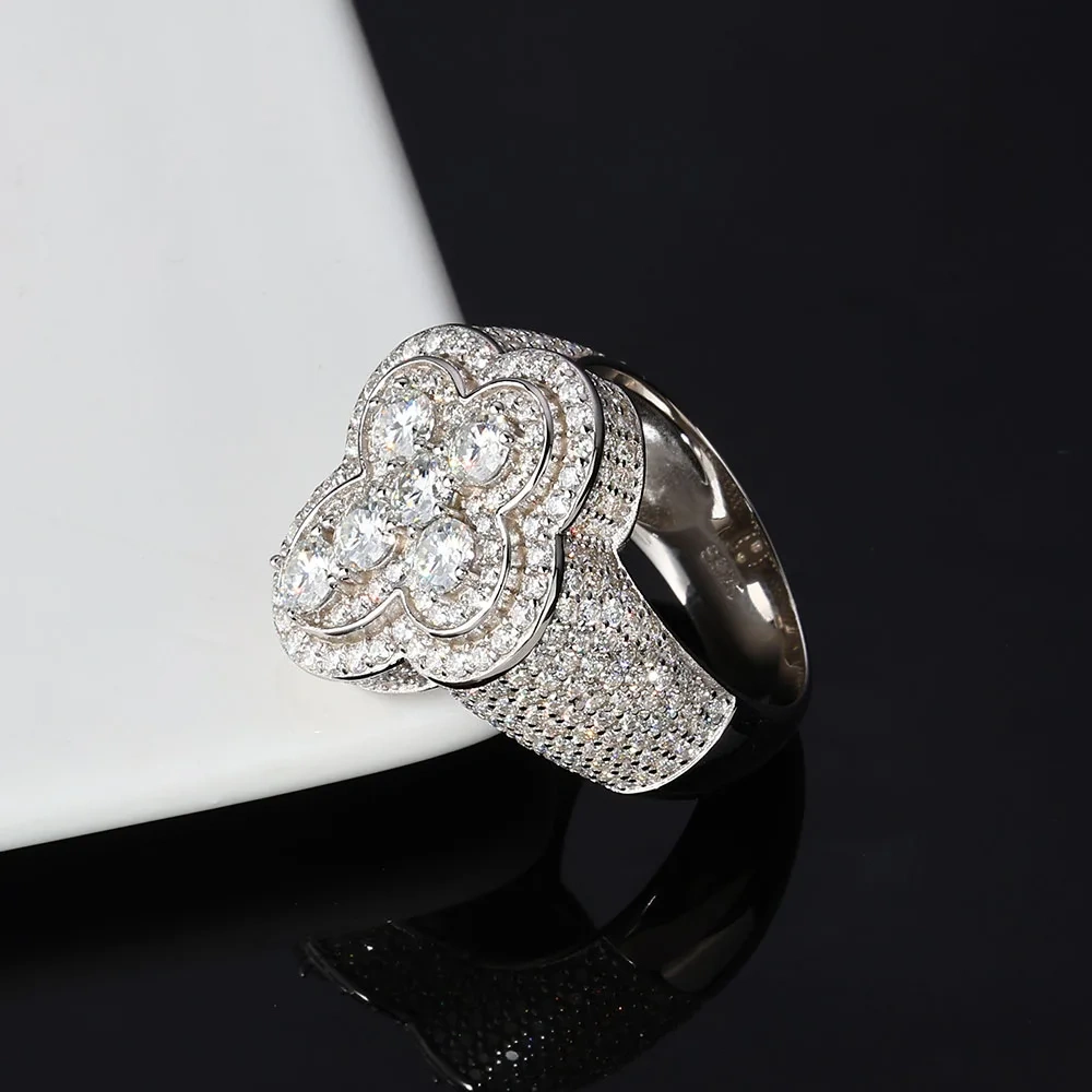 New Arrival HipHop Fine 925 Silver Moissanite Christ Jewelry Iced Out Bling Cross Ring for Men Women Valentine's Day Pray Gift
