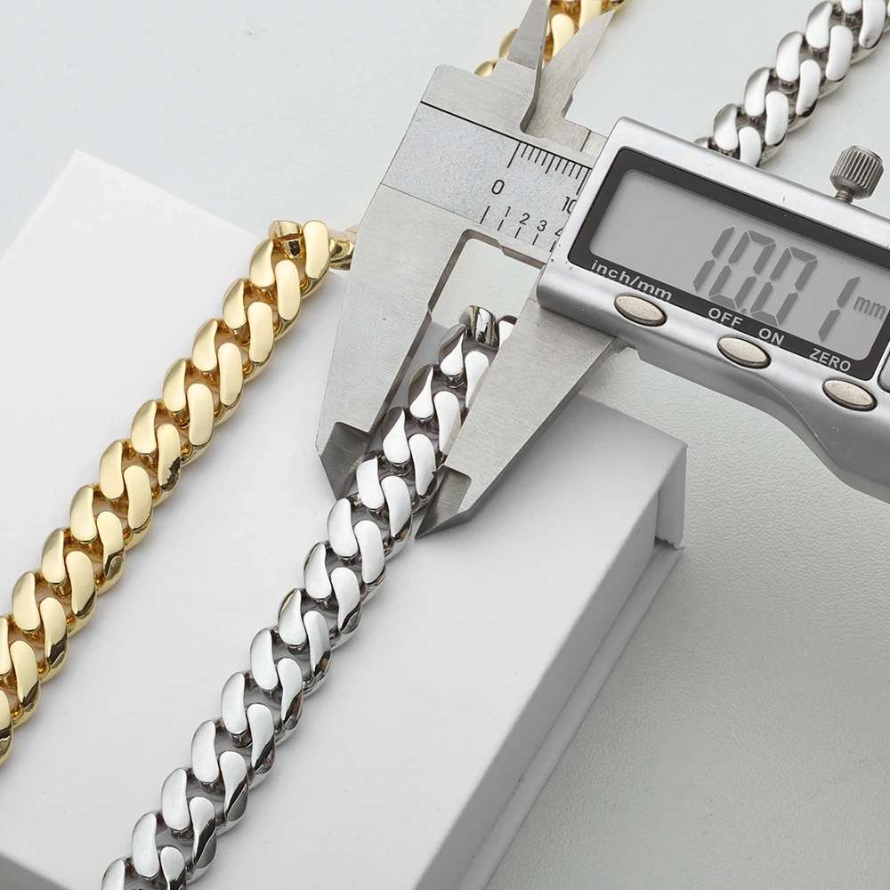 ESKEEM Moissanite Monaco Necklace 925 Silver Iced Out VVS Pass Diamond Test Clasp 6/8/10mm Chain Fine Jewelry with GRA In Stock