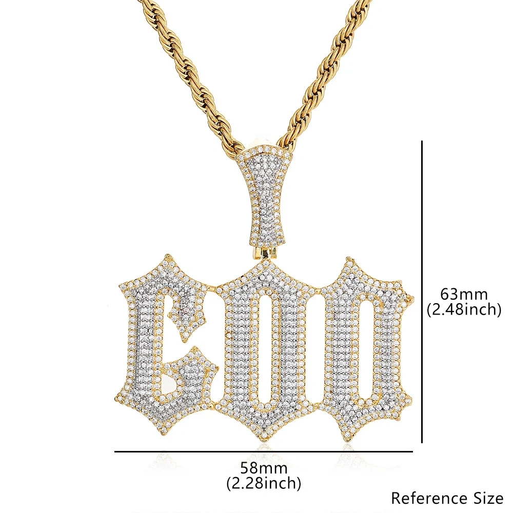 Custom New Charm Initial/Number Personalized Pendant 18k Gold Plated Bling Iced Out CZ Old English Name Plate Pendant  ﻿