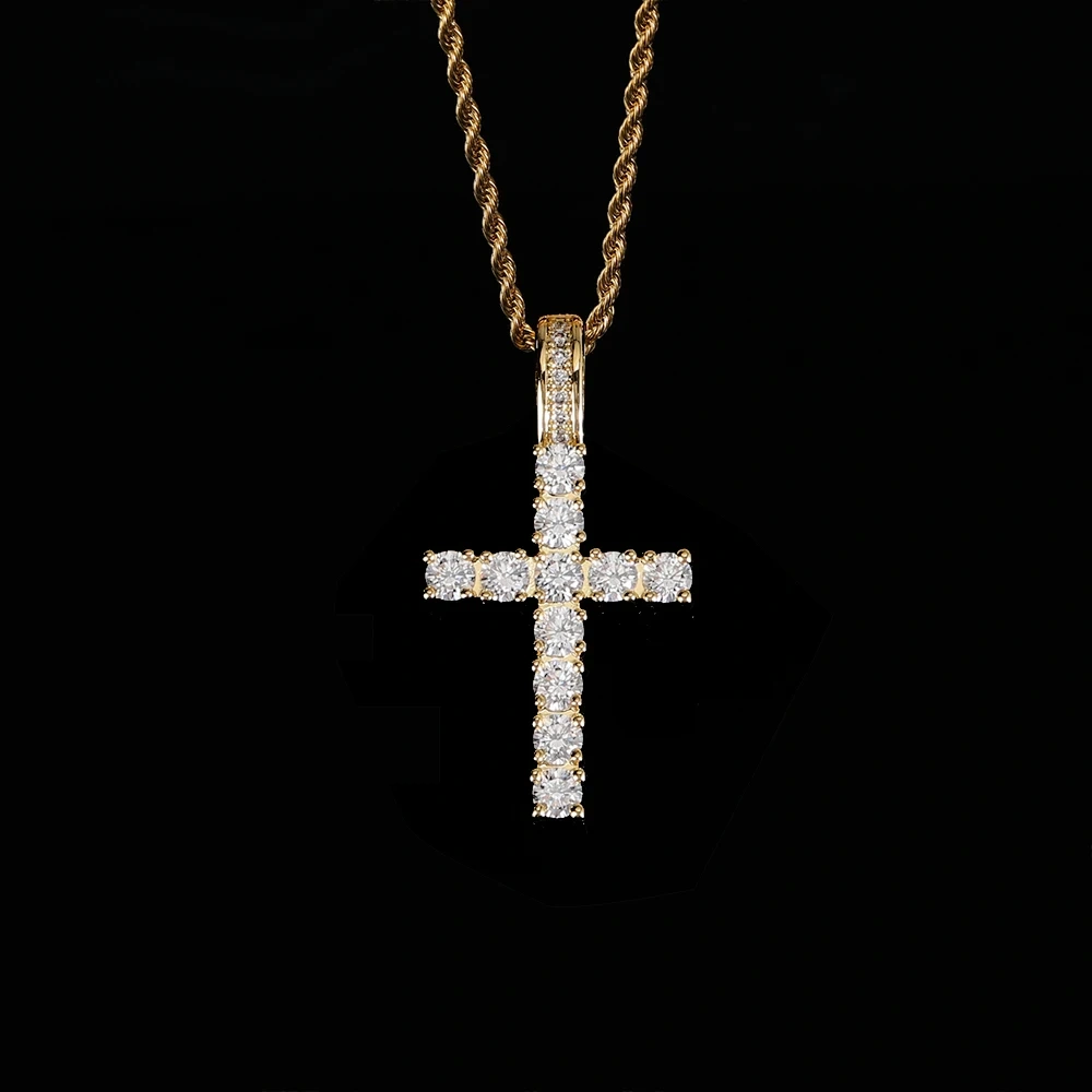 Hip Hop Jewelry Jesus Zircon For Men Women Iced Out Big Cubic Zirconia Cross Pendant Necklace With Tennis Chain