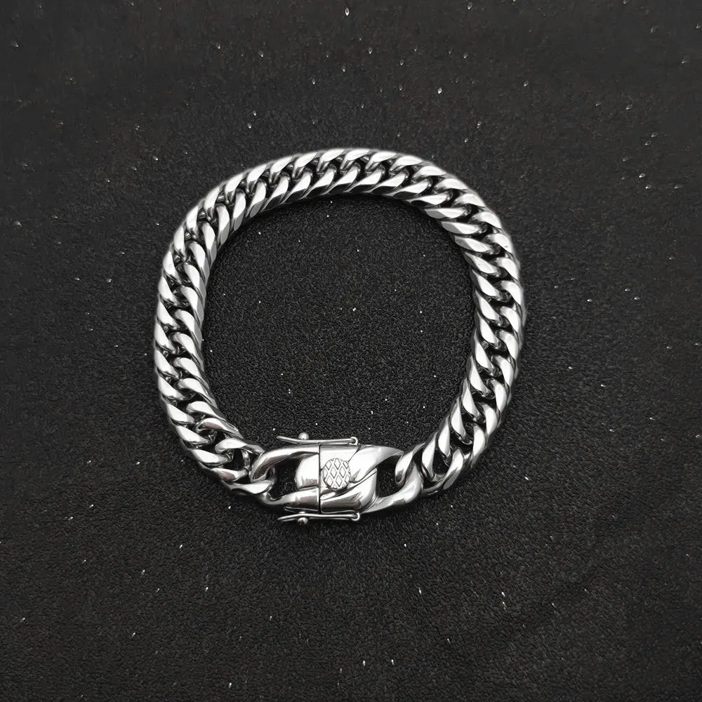 ESKEEM New Style Hip Hop Fashion Jewelry Miami Cuban Link Chain Stainless Steel Bracelet For Men Drop Shipping
