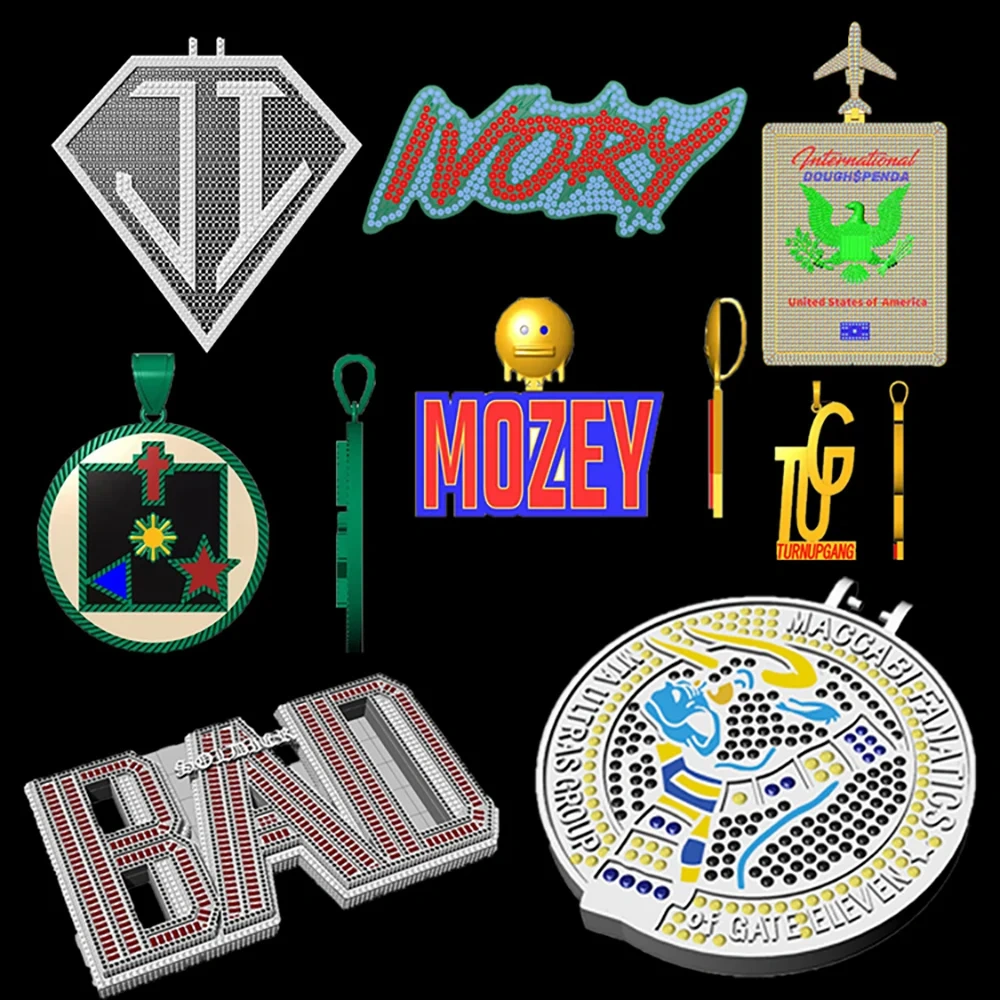 Hip Hop CAD Design Personalized Custom VVS Moissanite Pendant Necklace 925 Sterling Silver Custom Letter/Name Pendant Jewelry