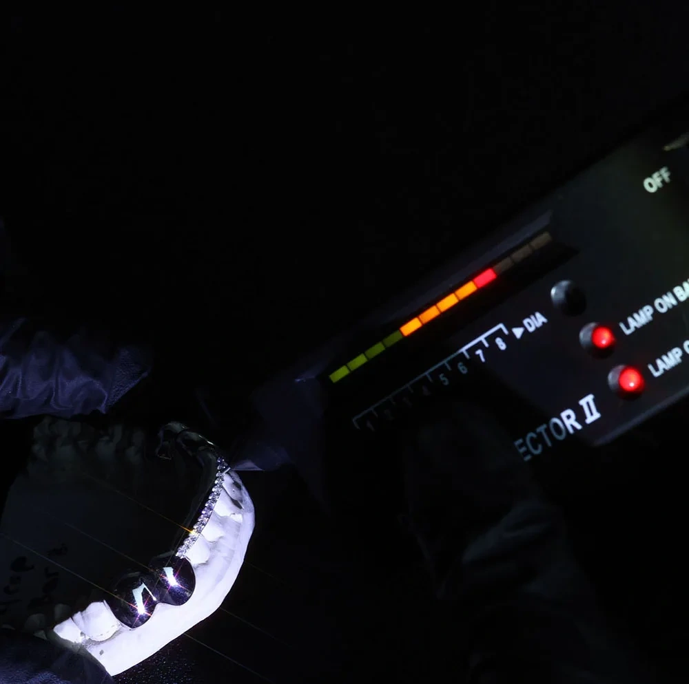 Custom Sterling Silver Grillz With VVS Center 1Row Diamond Tooth Grillz High Quality for Your Teeth Hip Hop Christmas Accessory