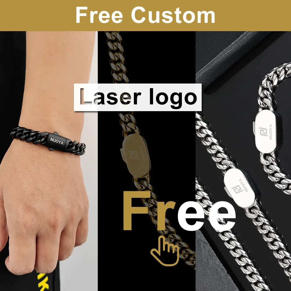8/10/12/14MM Hip Hop Free Customizable Logo Homme Stainless Steel Jewelry Miami Cuban Chain Necklace For Men Drop Shipping