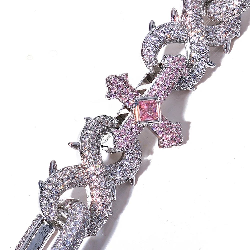 ESKEEM Street Style Cubic Zirconia Keychain Wallet Belt Chain for Men Hip Hop Hipster Jeans Chain Rock Jewelry